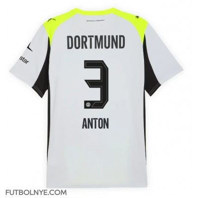 Camiseta Borussia Dortmund Waldemar Anton #3 Visitante Equipación 2025-26 manga corta Camiseta Borussia Dortmund Waldemar Anton #3 Visitante Equipación 2025-26 manga corta